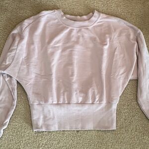 Athleta Pale Pink Cropped Crewneck Sweatshirt